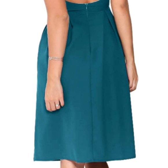 💕Host Pick💕 NWT Women's Teal Halter Dress sz Small - Picture 5 of 11